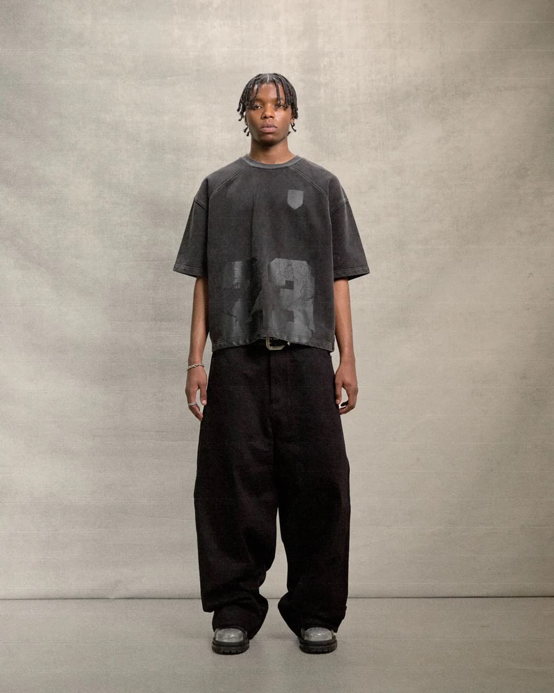 beautiful struggles 와이드 레그 데님 블랙 상품이미지3