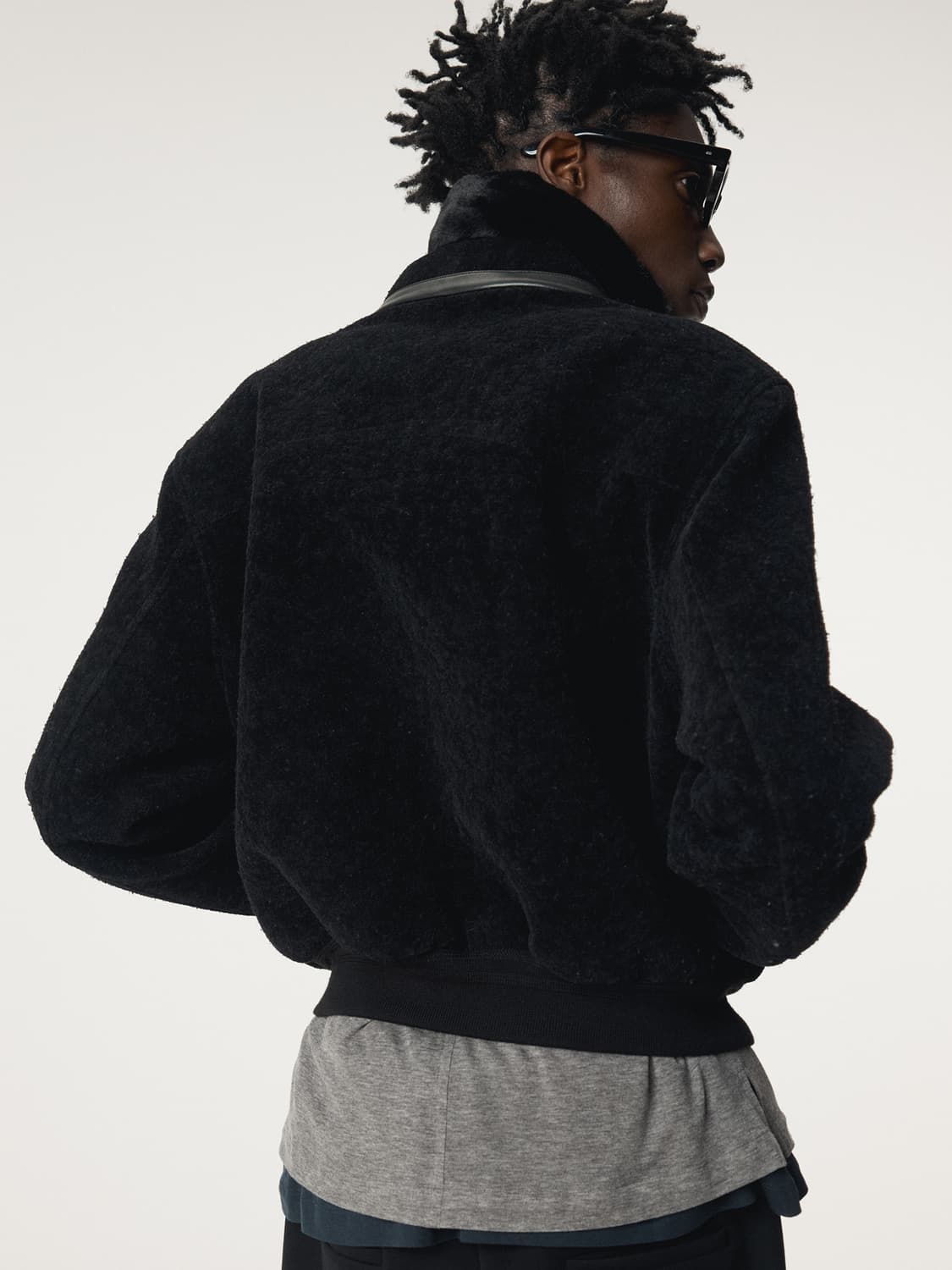 [XL] 렉토 콘트라스트 칼라 디테일 벤 파이핑 블루종 자켓 점퍼 상품이미지3