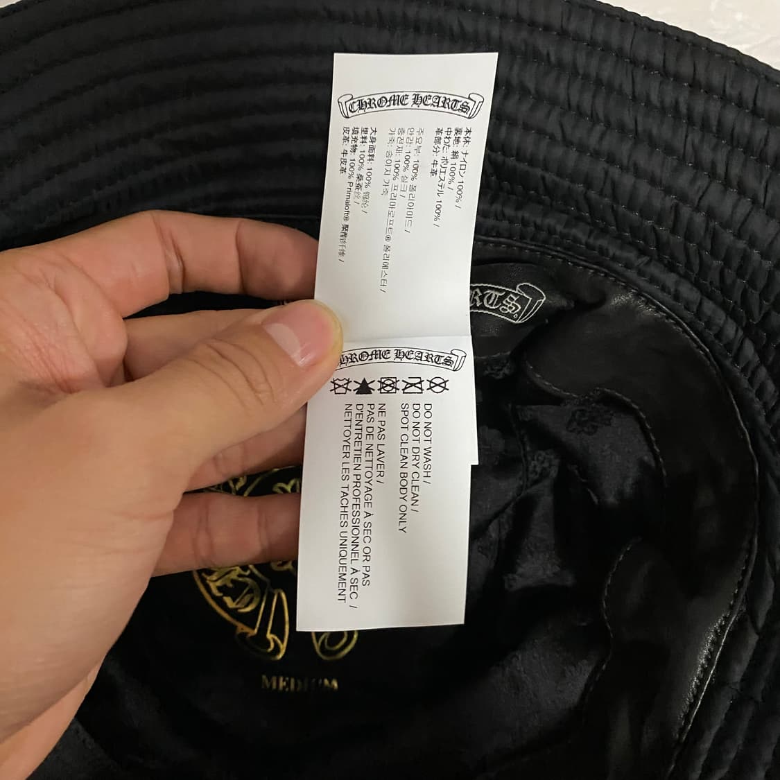 [M] 크롬하츠 대거 나일론 버킷 햇 벙거지 블랙 상품이미지6