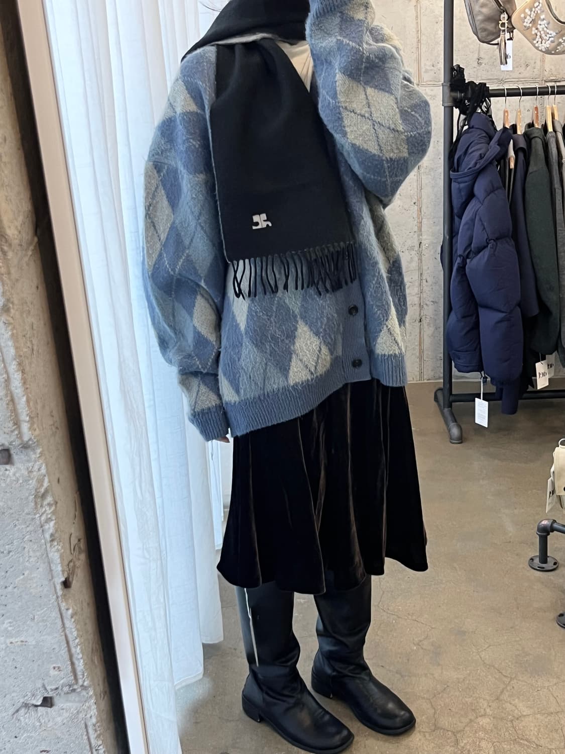 BURBERRY 버버리 벨벳 플레어 스커트 상품이미지5