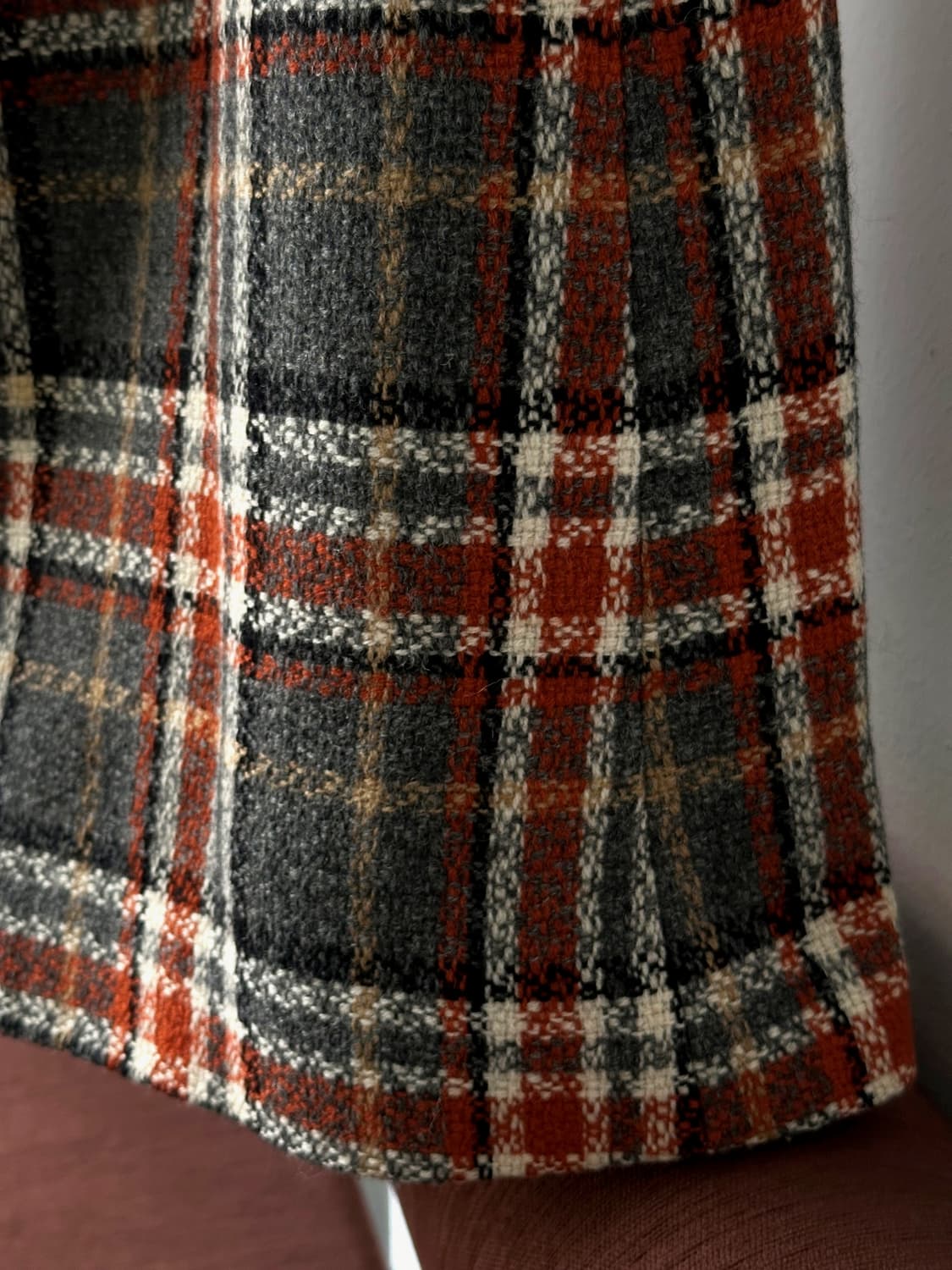 Tweed check fabric wide skirt 상품이미지4