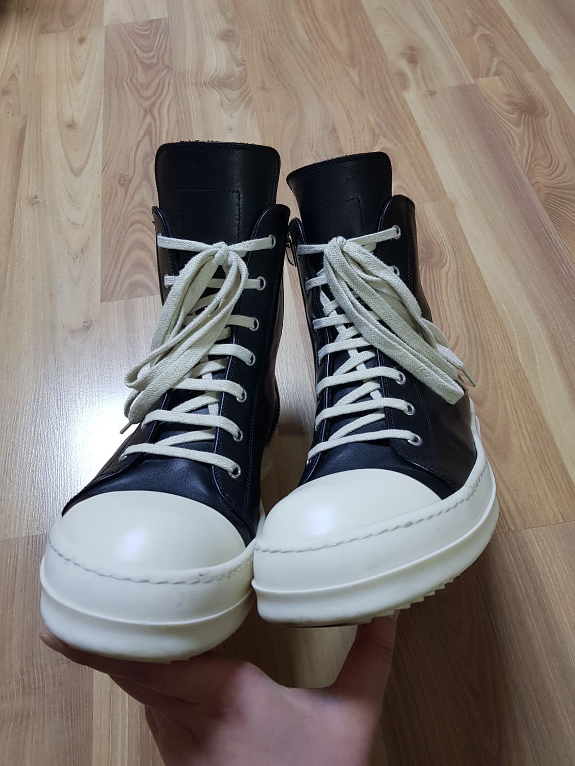 릭오웬스 라몬즈 하이탑 스니커즈 블랙 상품이미지6