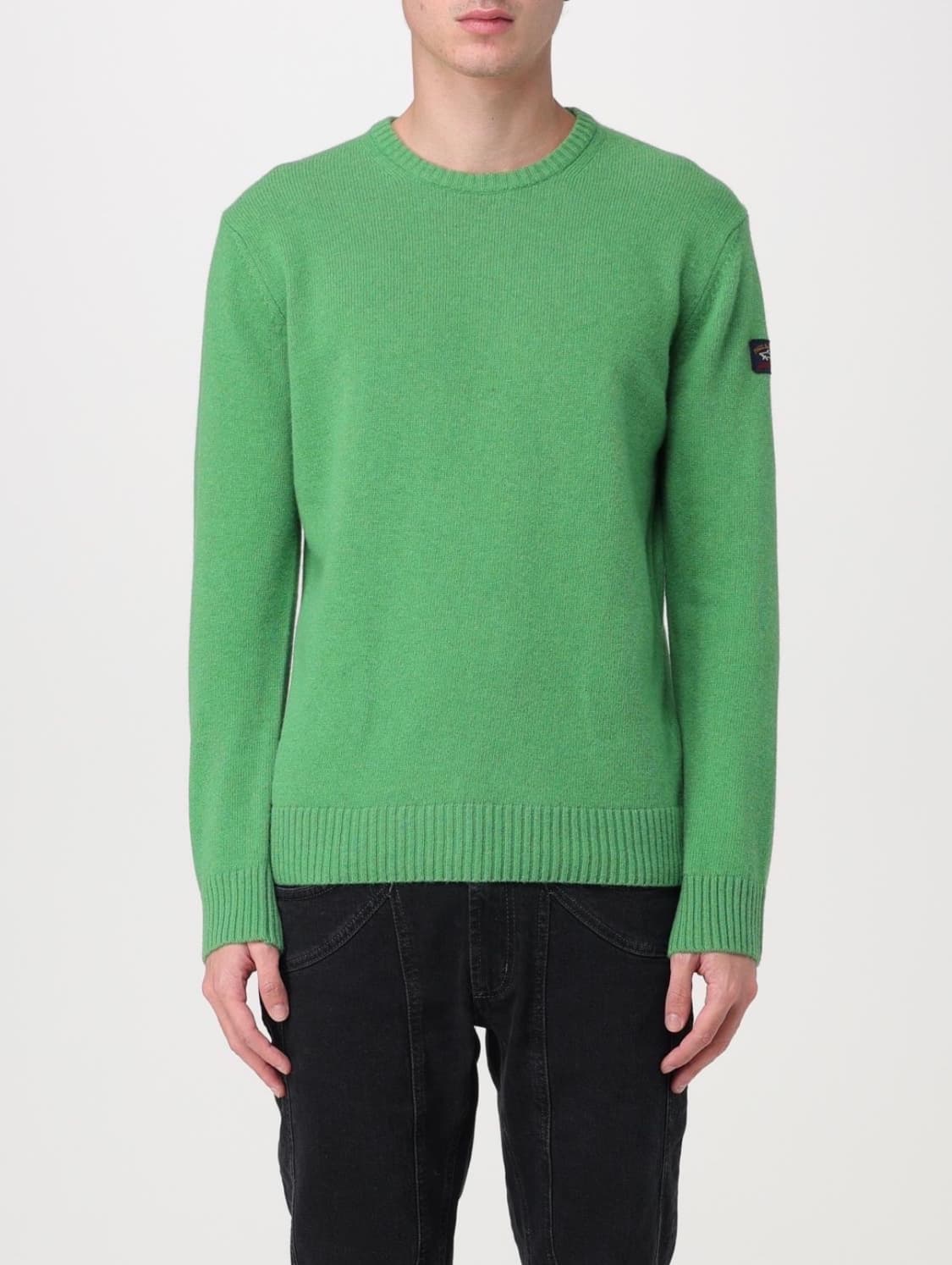 (정품/새상품) 폴앤샤크 남성 그린 슬리브 와펜 울 니트 상품이미지5