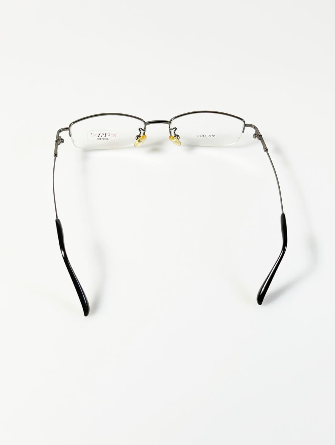 KPAX 건메탈 반무테 스퀘어 프레임 빈티지 안경 상품이미지5