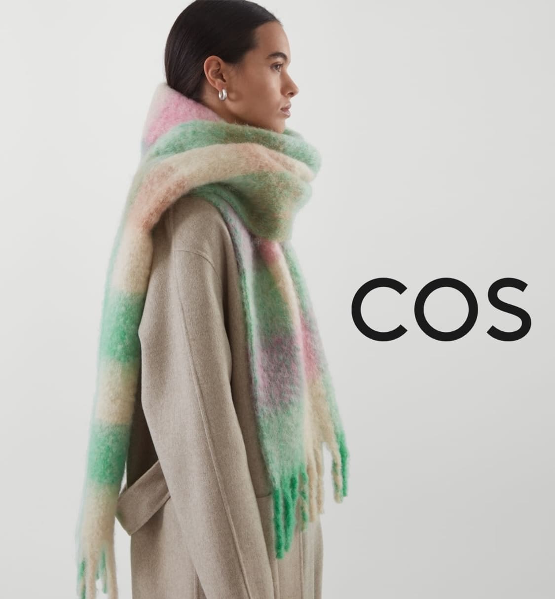 COS 코스 모헤어 체크 머플러 상품이미지3