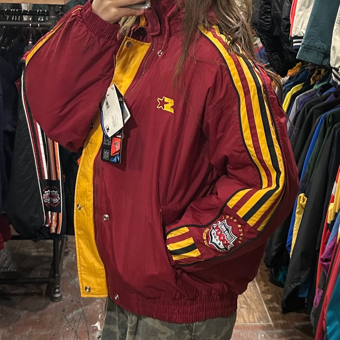 [HI] 스타터XNFL REDSKINS 후드 점퍼 버건디 상품이미지3