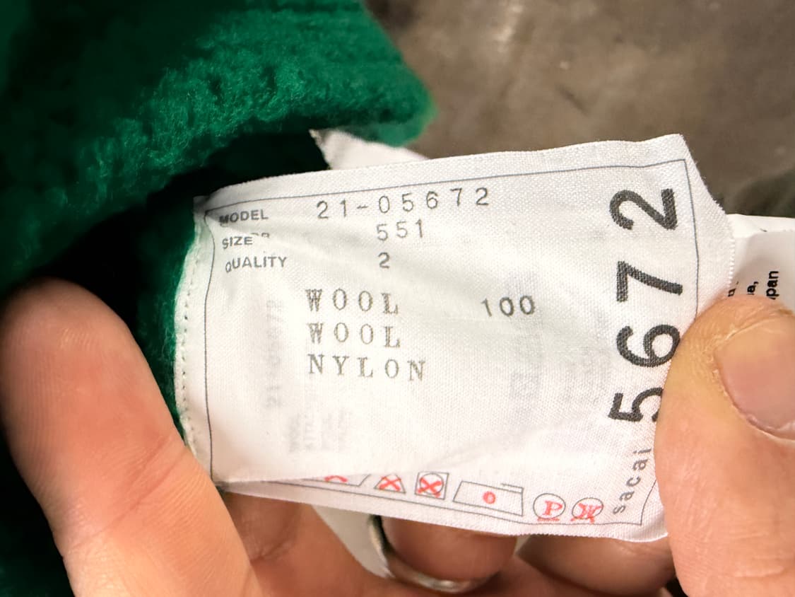 Sacai 비대칭 하이넥 집업 케이블 니트탑 2 상품이미지5