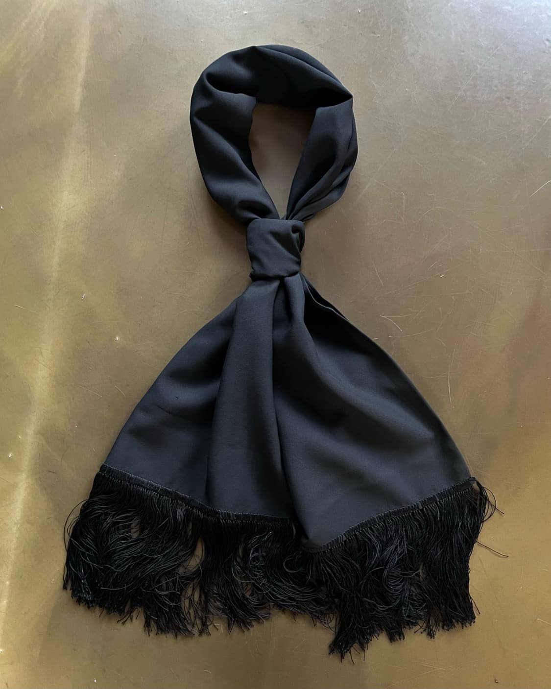 Jpn Vintage Tassel Trim Black Long Scarf 상품이미지9