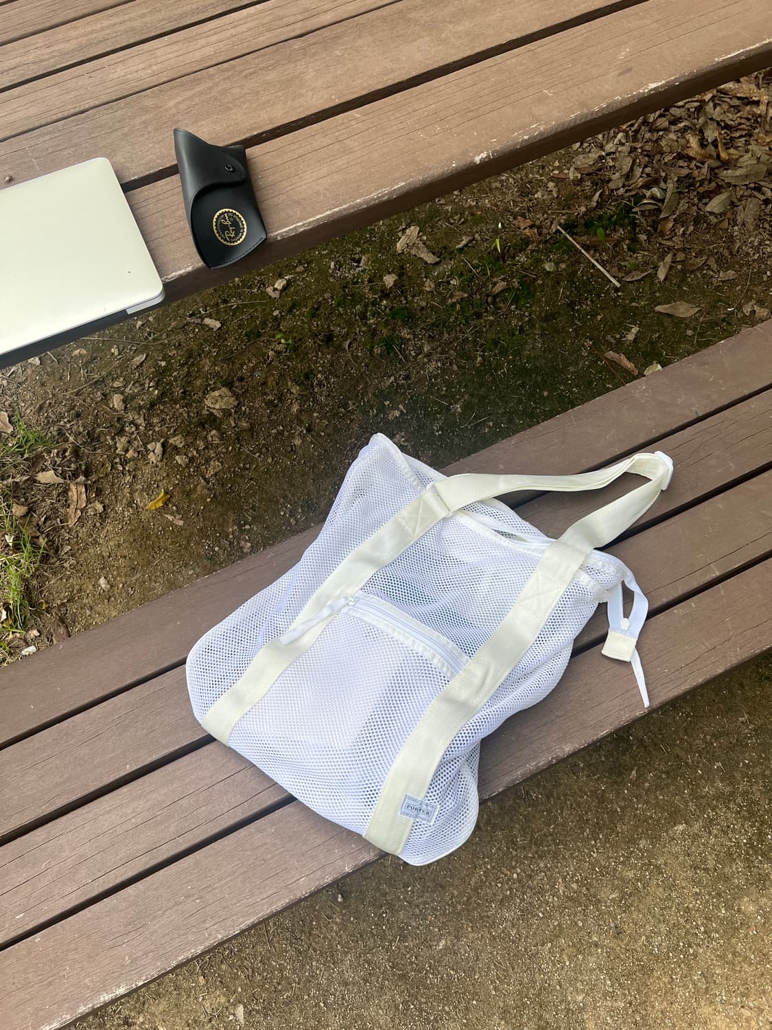 PORTER - MESH SHOULDER TOTE BAG (White) 상품이미지5