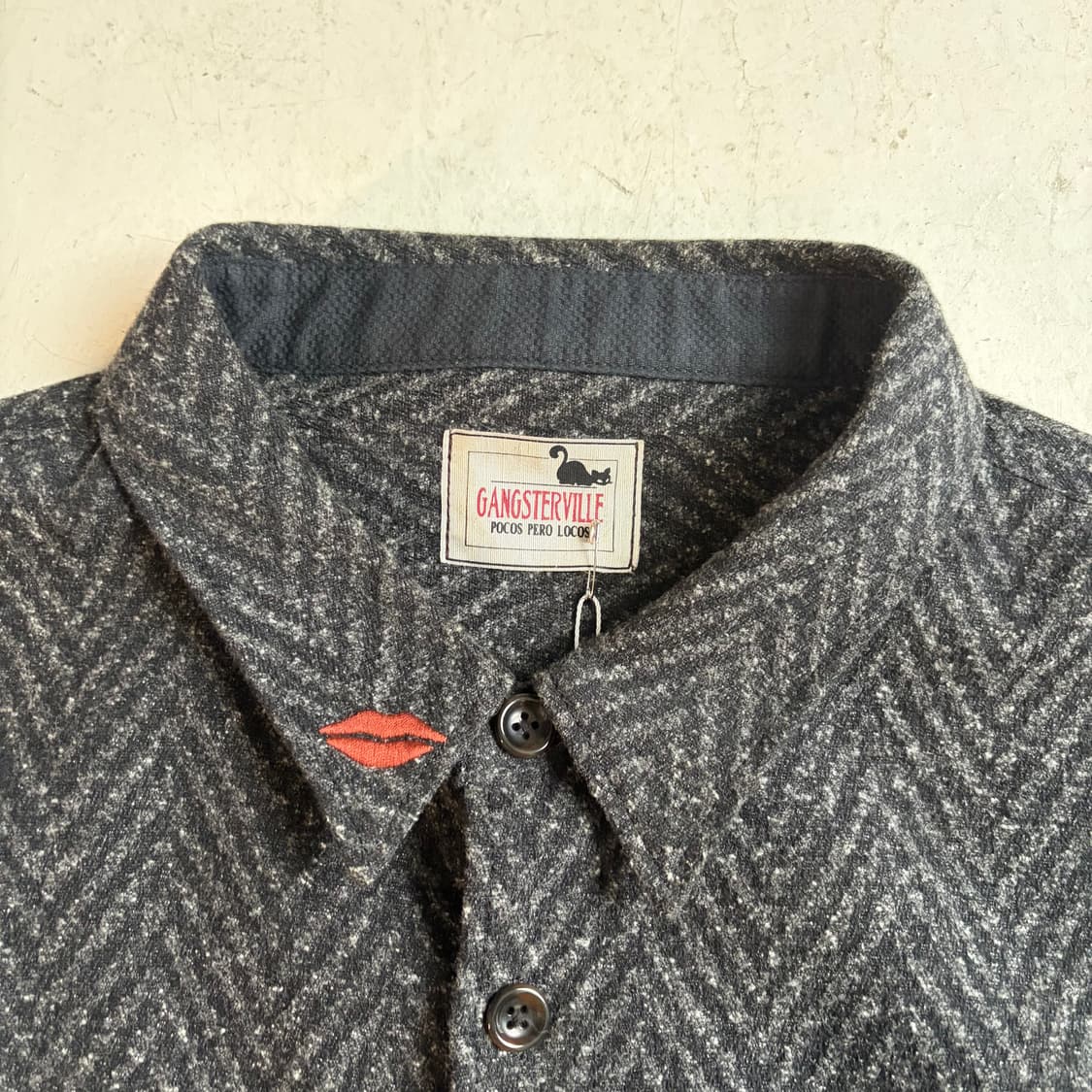 갱스터빌 빈티지 헤링본 셔츠 L 상품이미지5