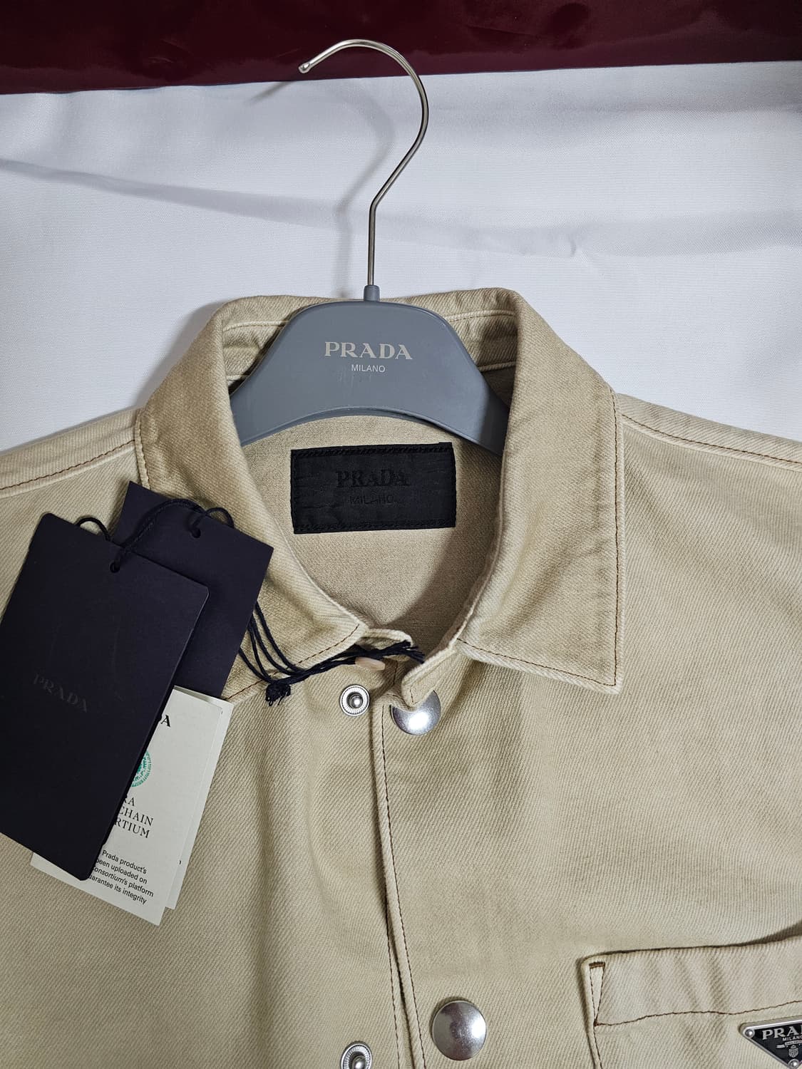 (새상품)프라다 데님 위싱 셔츠자켓 상품이미지2