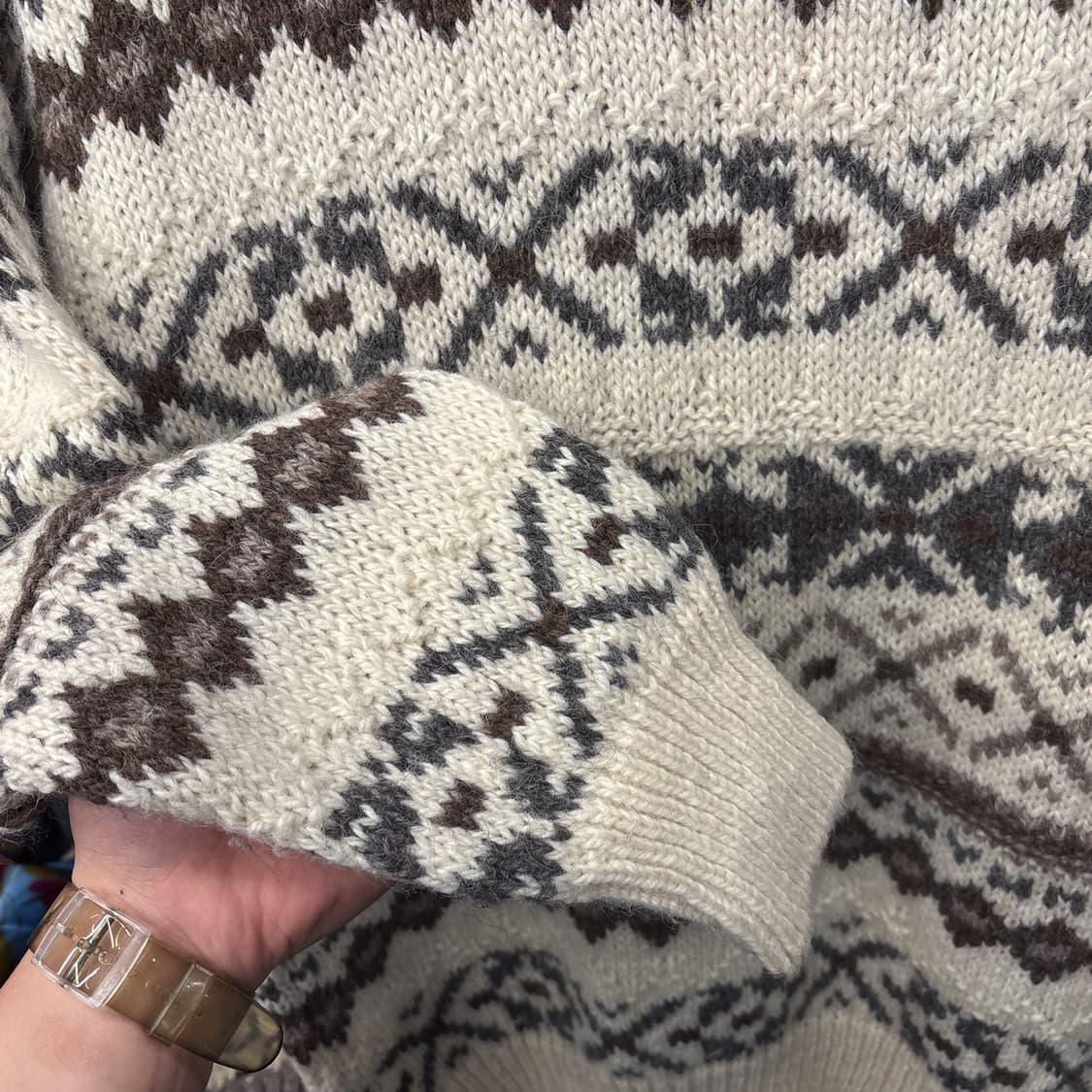 빈티지 클래식 페어아일 자카드 울 스웨터 상품이미지4