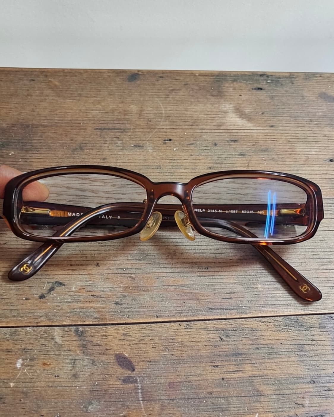 [CHANEL] 샤넬 빈티지 브라운 톨토이즈 뿔테 안경 상품이미지1