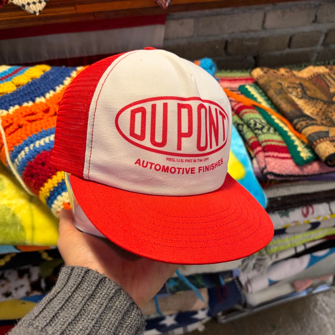 80s Made in USA 빈티지 듀폰 트러커 매쉬 볼캡 모자  상품이미지3