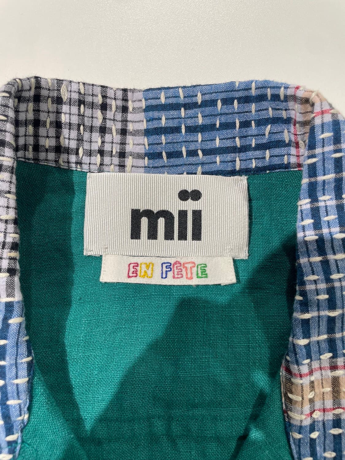 mii 그린 사시코 패치워크 린넨 하프 셔츠 상품이미지7