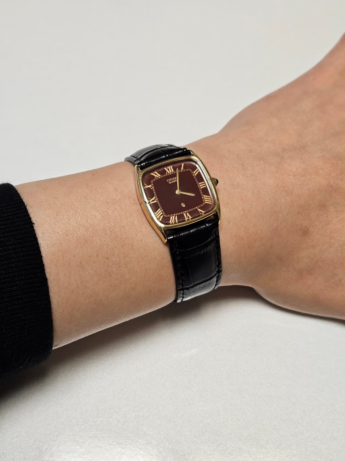 시티즌 빈티지 쿼츠 금장 드레스 가죽 시계 상품이미지1