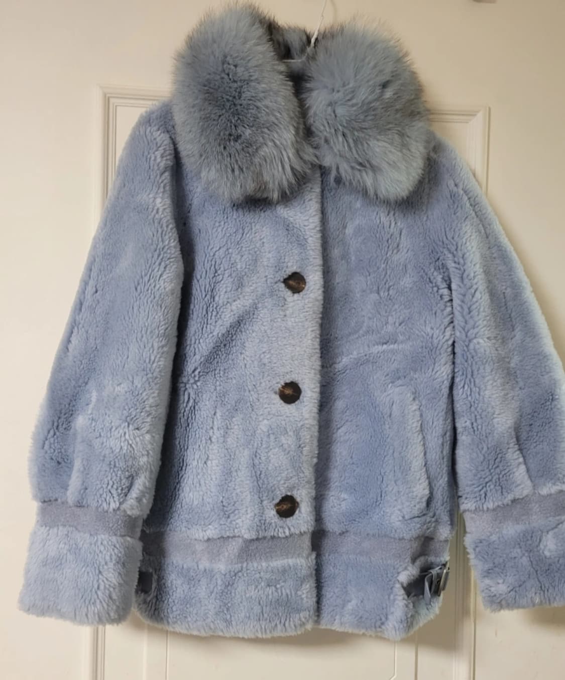 사가퍼스 양모자켓 하늘색상 상품이미지1