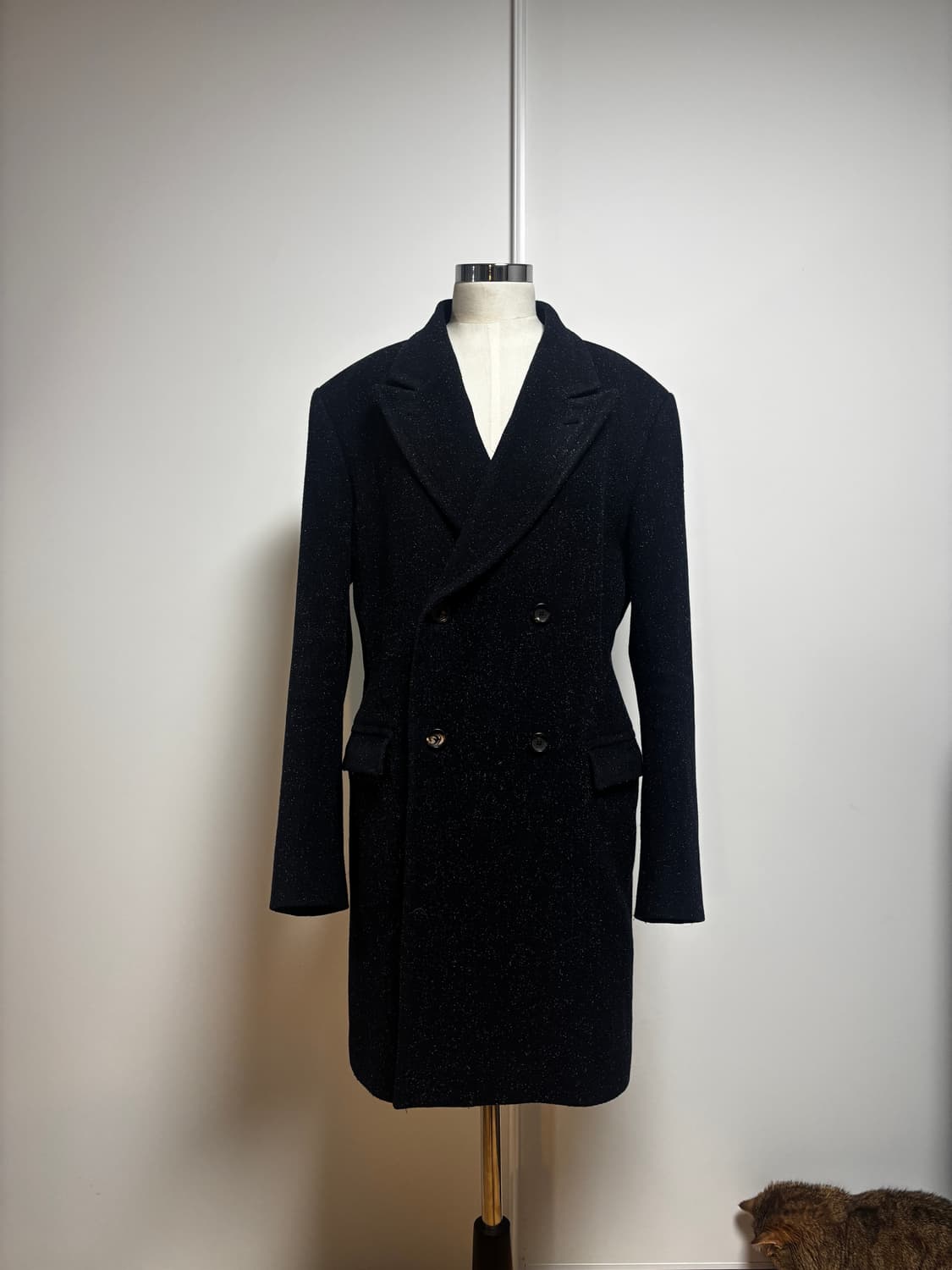 Our Legacy 울 블렌드 테일러드 피크드 더블 코트 네이비 상품이미지3