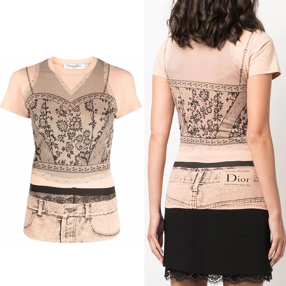 디올 DIOR 트롱프뢰유 레이스 티셔츠 상품이미지3