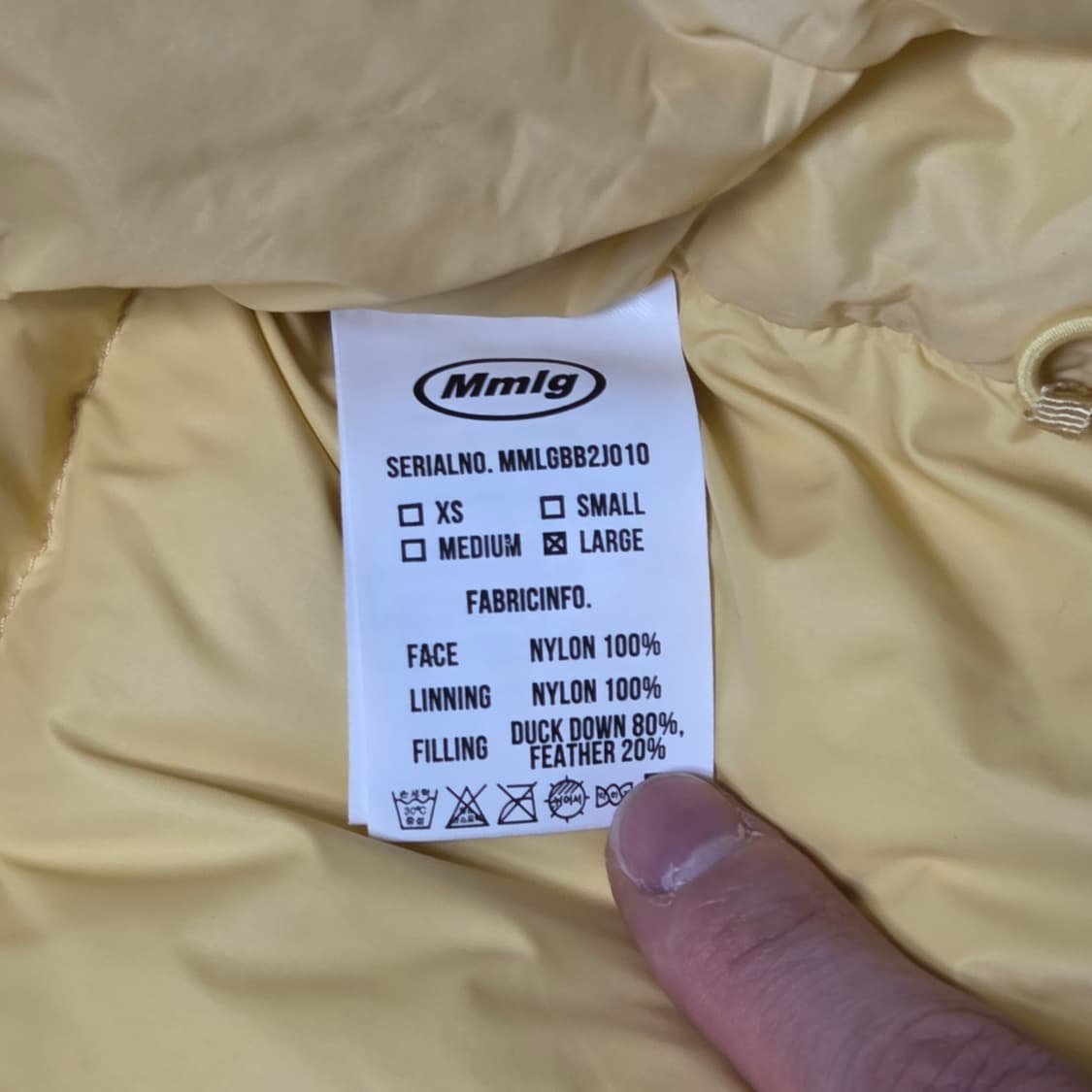 Mmig 엠엠엘지 트레블 다운패딩 옐로우
 상품이미지2