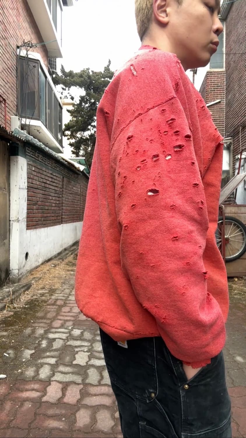 90s jerzees 디스트레스드, 페이딩 스웻셔츠 상품이미지6