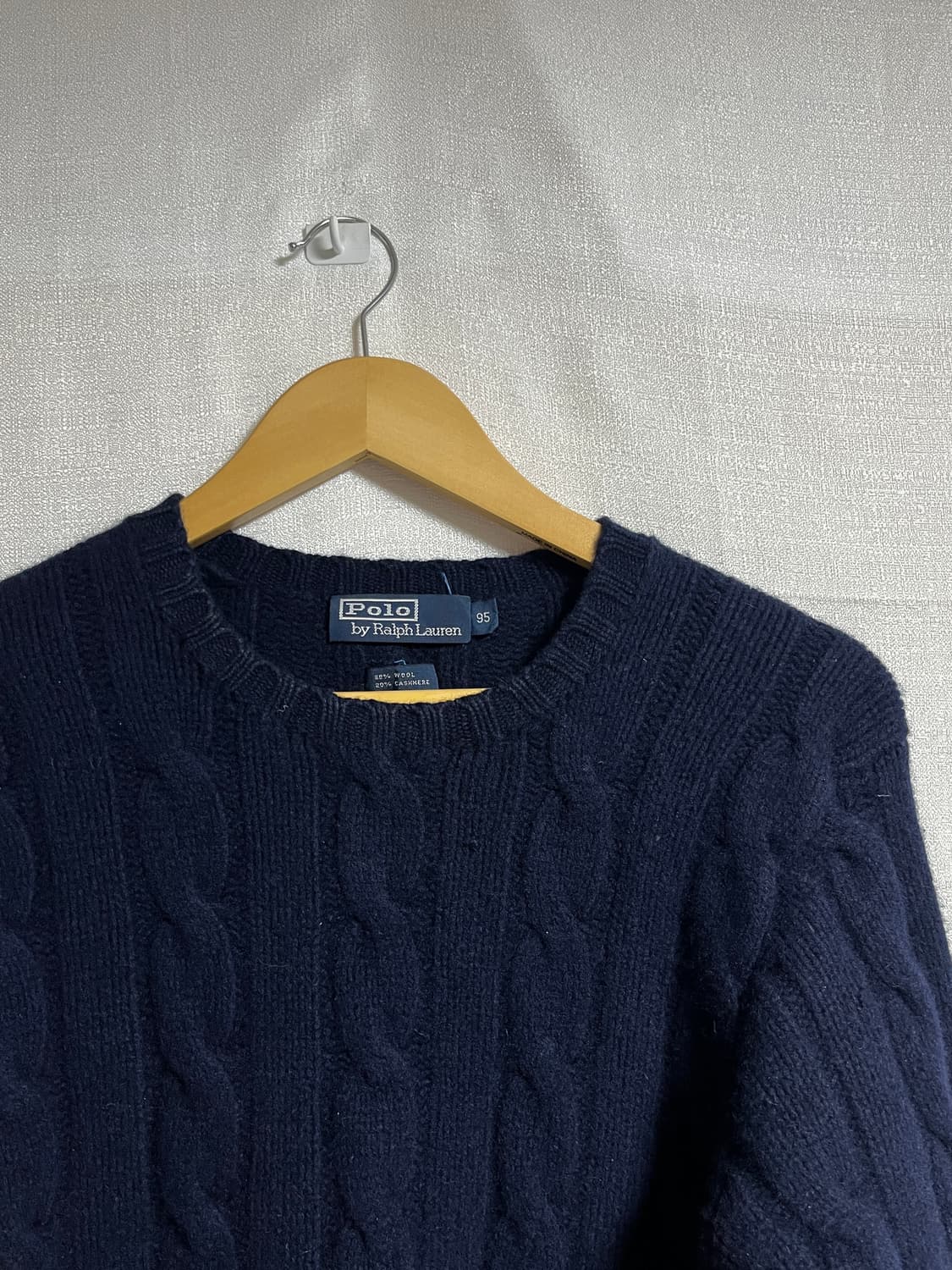폴로 랄프로렌 울,캐시미어 꽈배기 니트 스웨터 95 상품이미지3