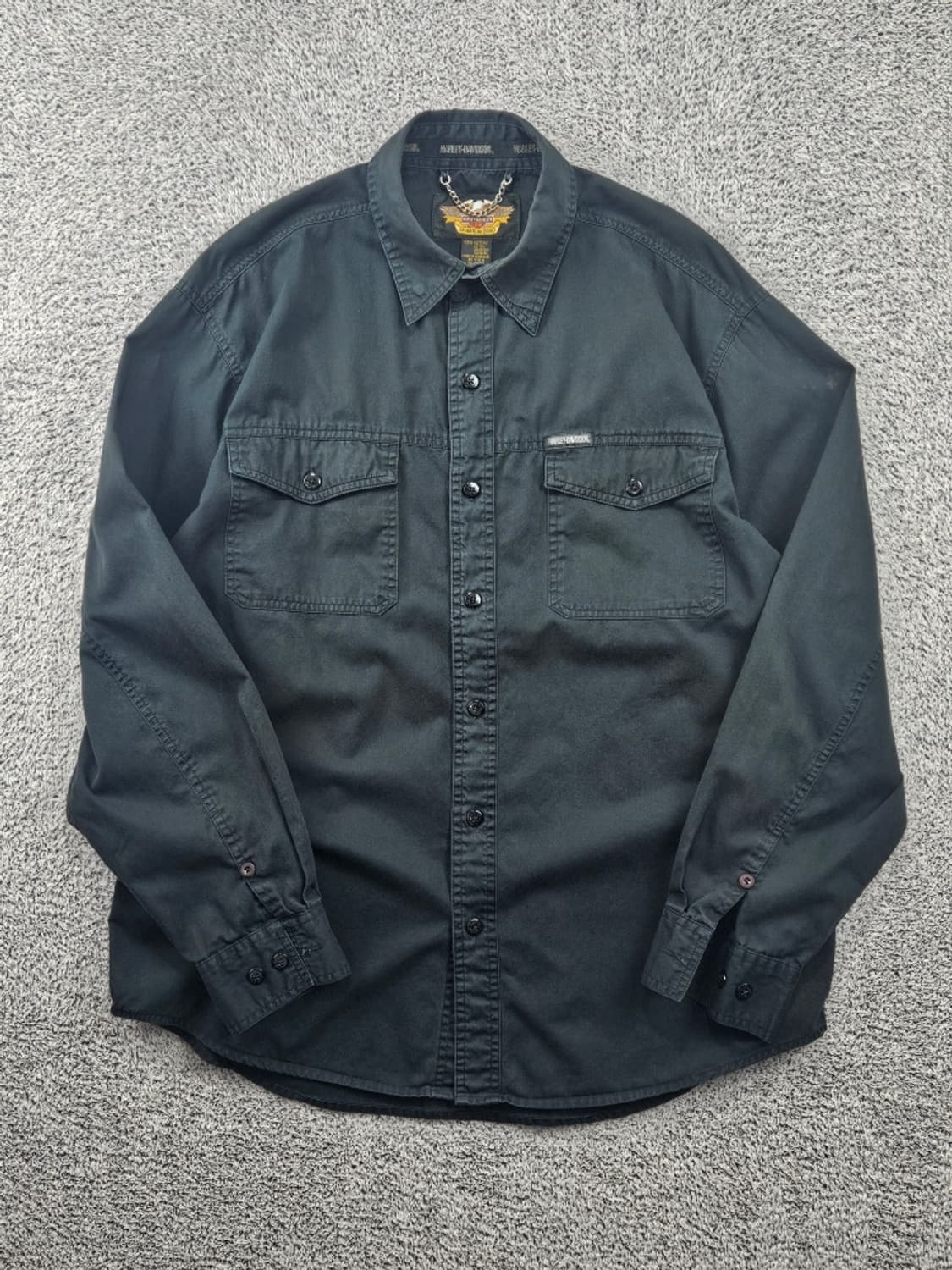 할리 데이비슨 플레임 이글 바이커 셔츠 ( L ) / 11592 상품이미지3