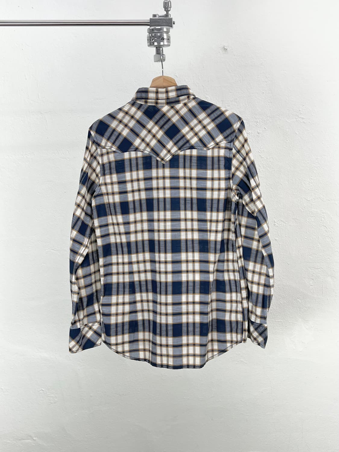 디젤 블루 트윈 포켓 체크 씬 코튼 셔츠 상품이미지6