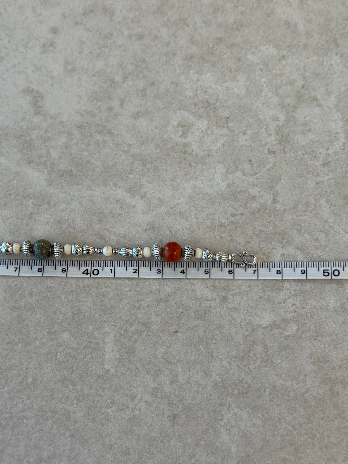 도자기 비즈 실버 레이어드 목걸이 상품이미지2