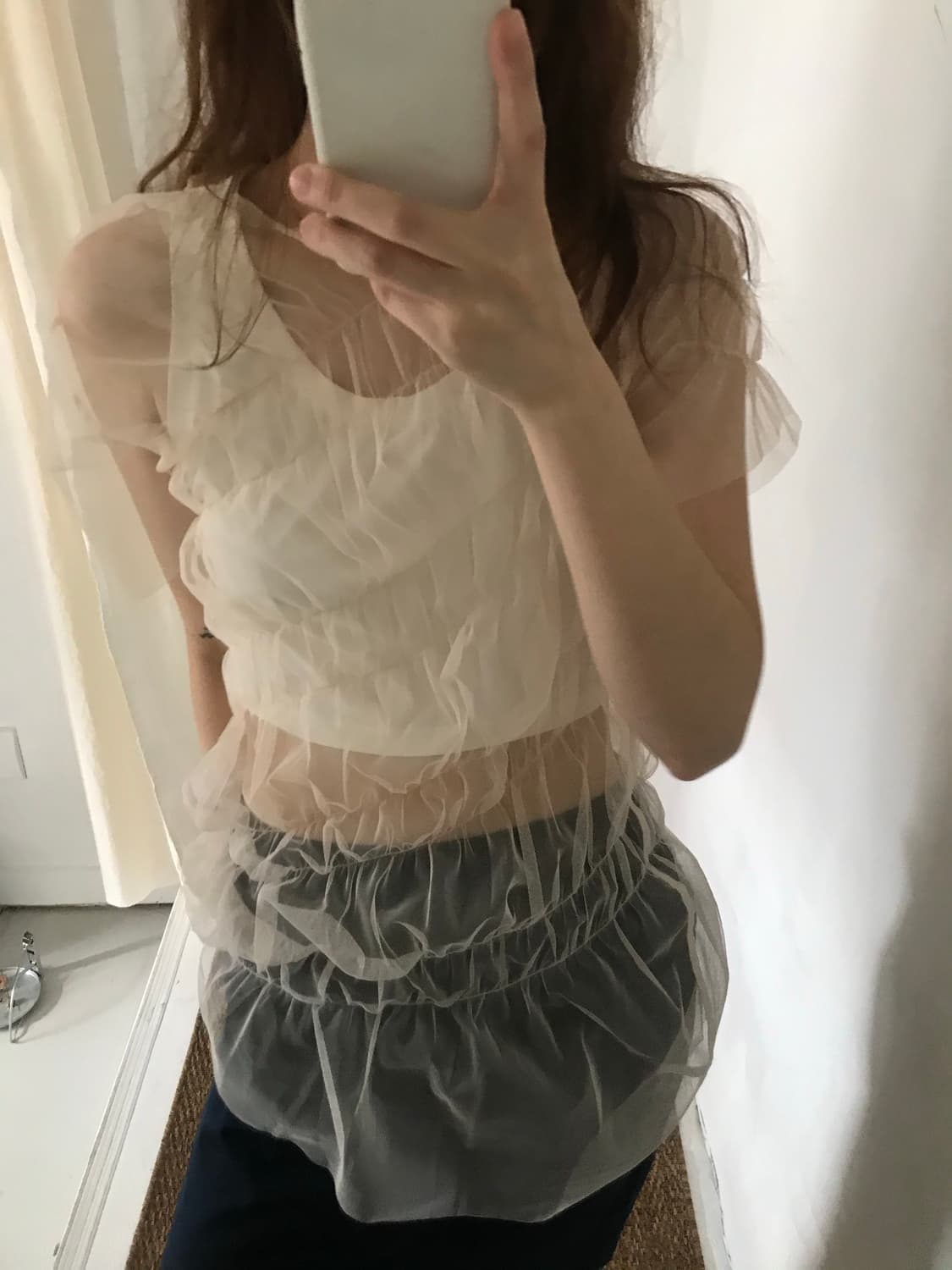 sheer layered top 상품이미지8