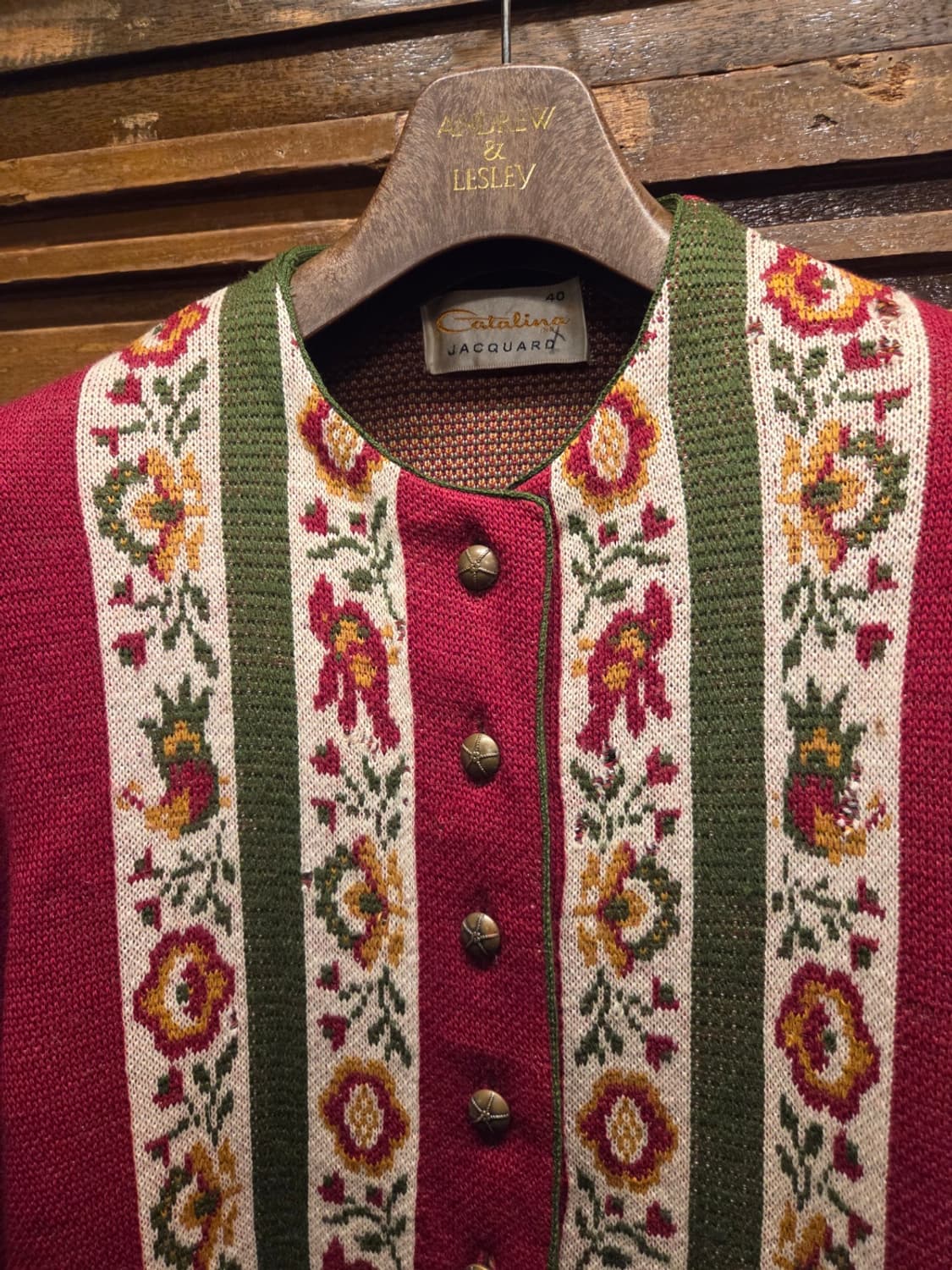 80'S 자카드 핸드메이드 니트 상품이미지5