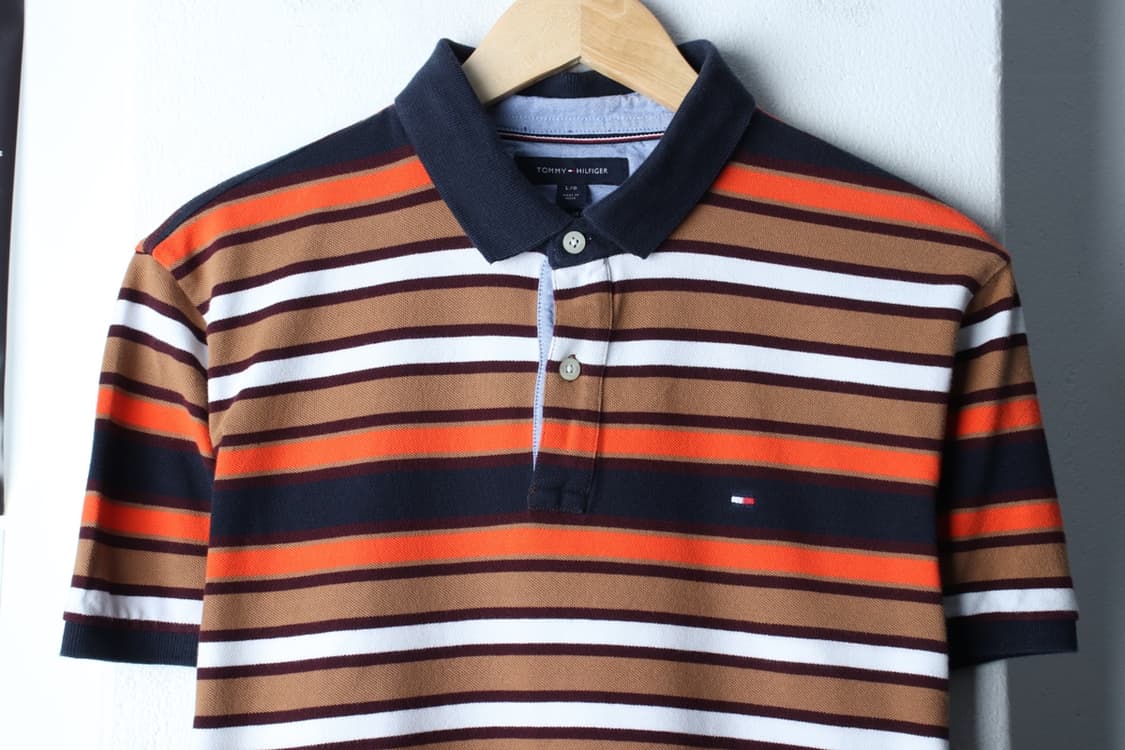 W(L-XL) 타미힐피거 반팔 카라 티셔츠 스트라이프-H30382 상품이미지3