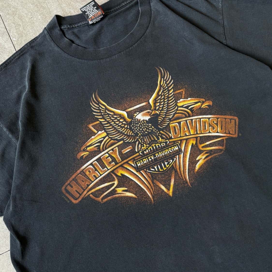 95년 미국 생산 할리데이비슨 블랙 반팔 티셔츠 싱글스티치 상품이미지2