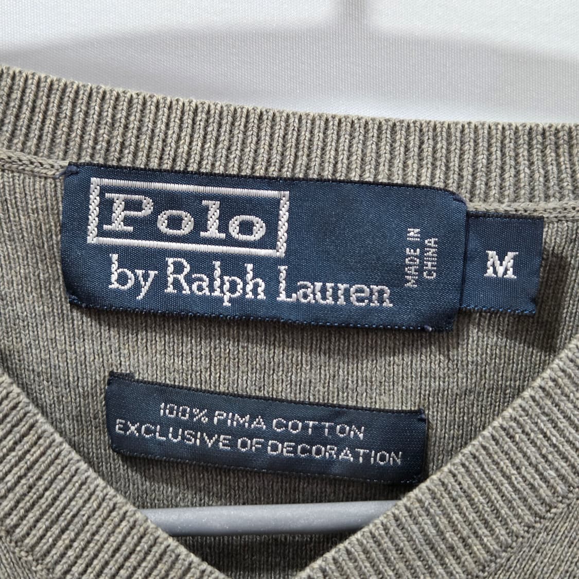 폴로랄프로렌 우먼 피마코튼 브이넥 니트 M 상품이미지3