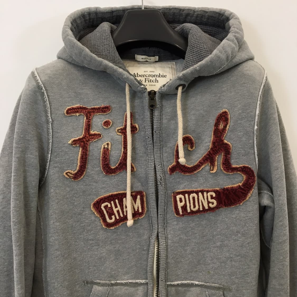 아베크롬비 Y2K 와인센터로고 빈티지 후드집업 M 상품이미지2