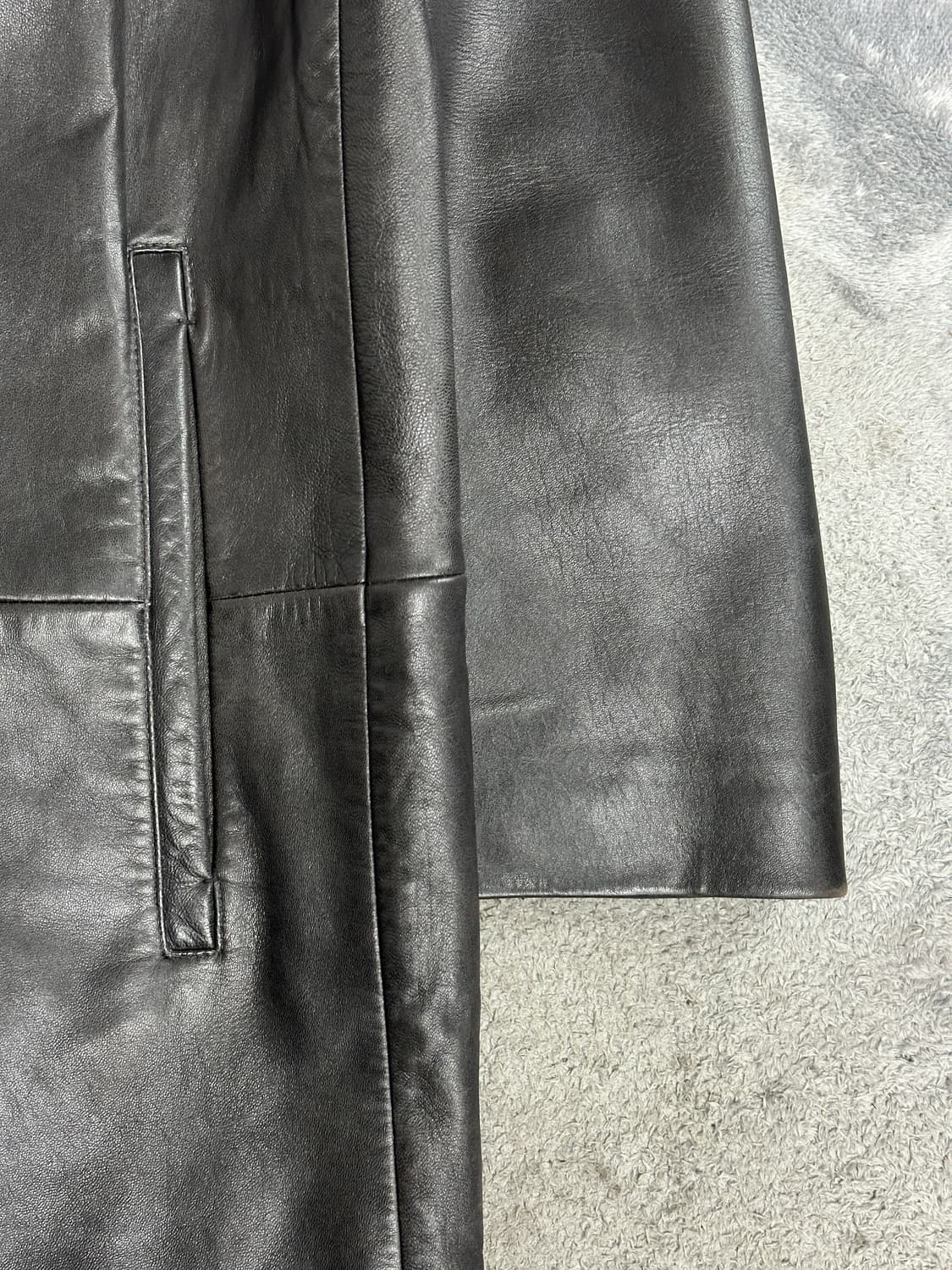 00s HUGO BOSS 램스킨 레더 자켓 XL 상품이미지5