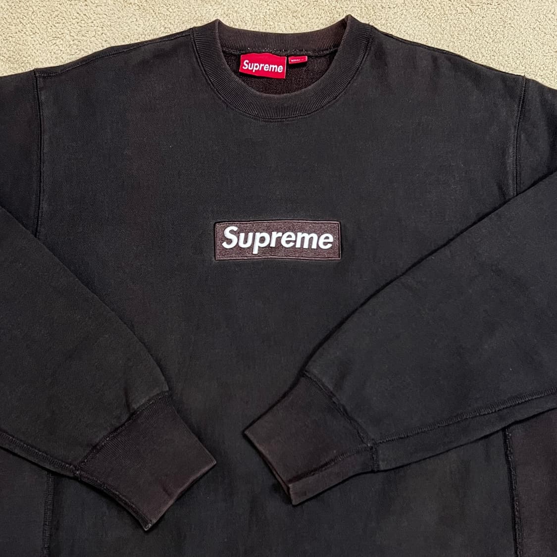 슈프림 2003 브라운 박스로고 크루넥 상품이미지2