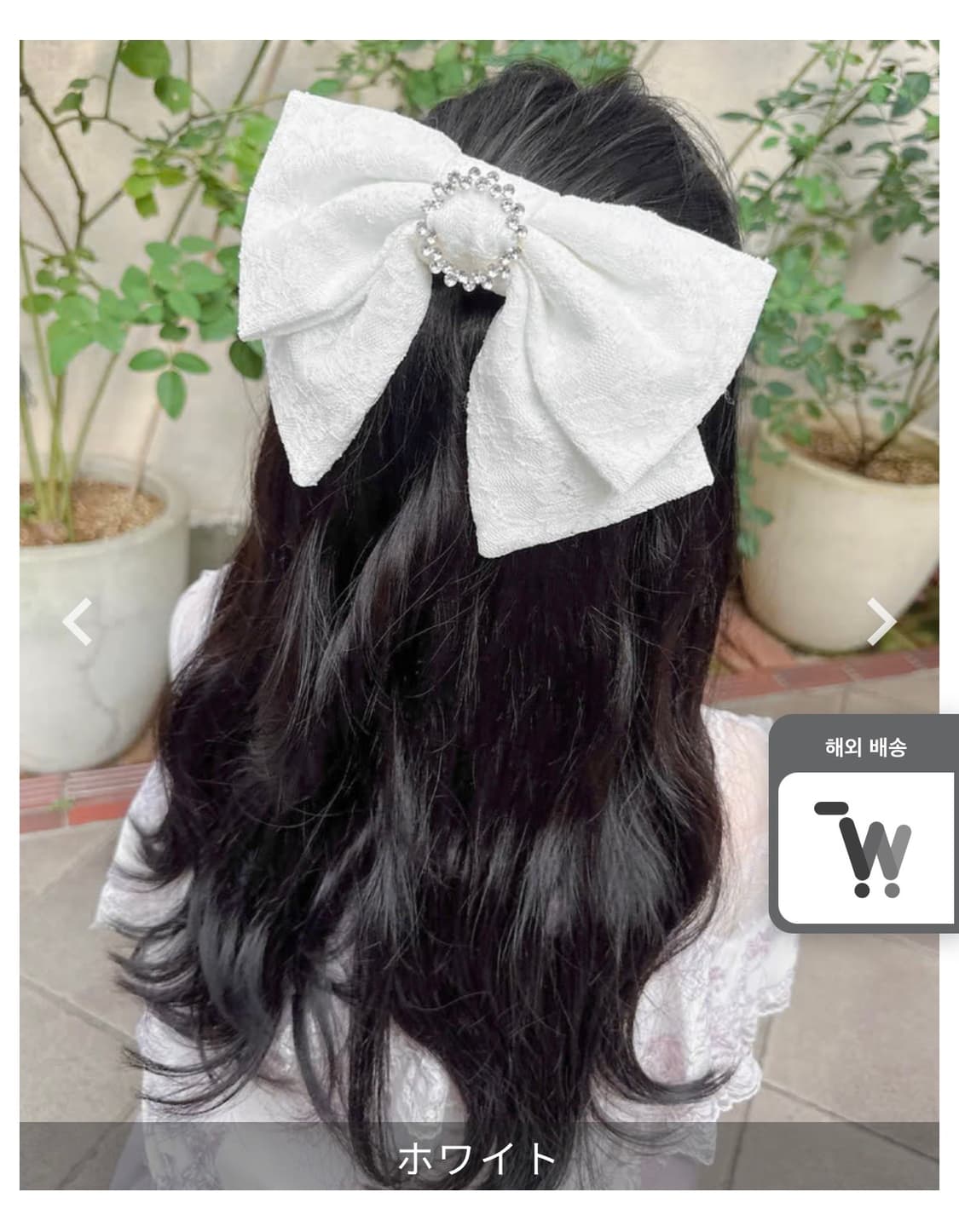 Rojita 로지타 화이트 비쥬 빅 리본 쟈가드 헤어핀 상품이미지5