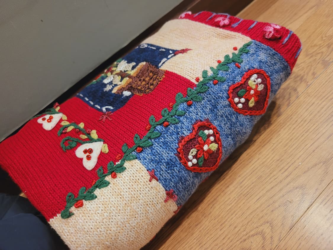 빈티지 자수 핸드메이드 니트가디건55 상품이미지2