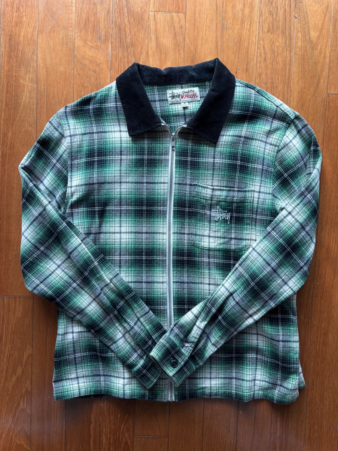 스투시 그린 체크 셔츠 상품이미지1