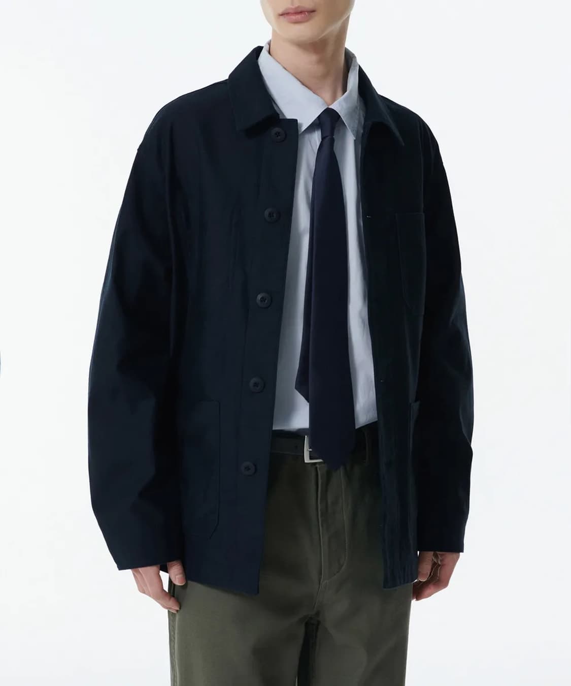 무탠다드 백사틴 초어자켓 네이비 L사이즈 새상품 상품이미지1