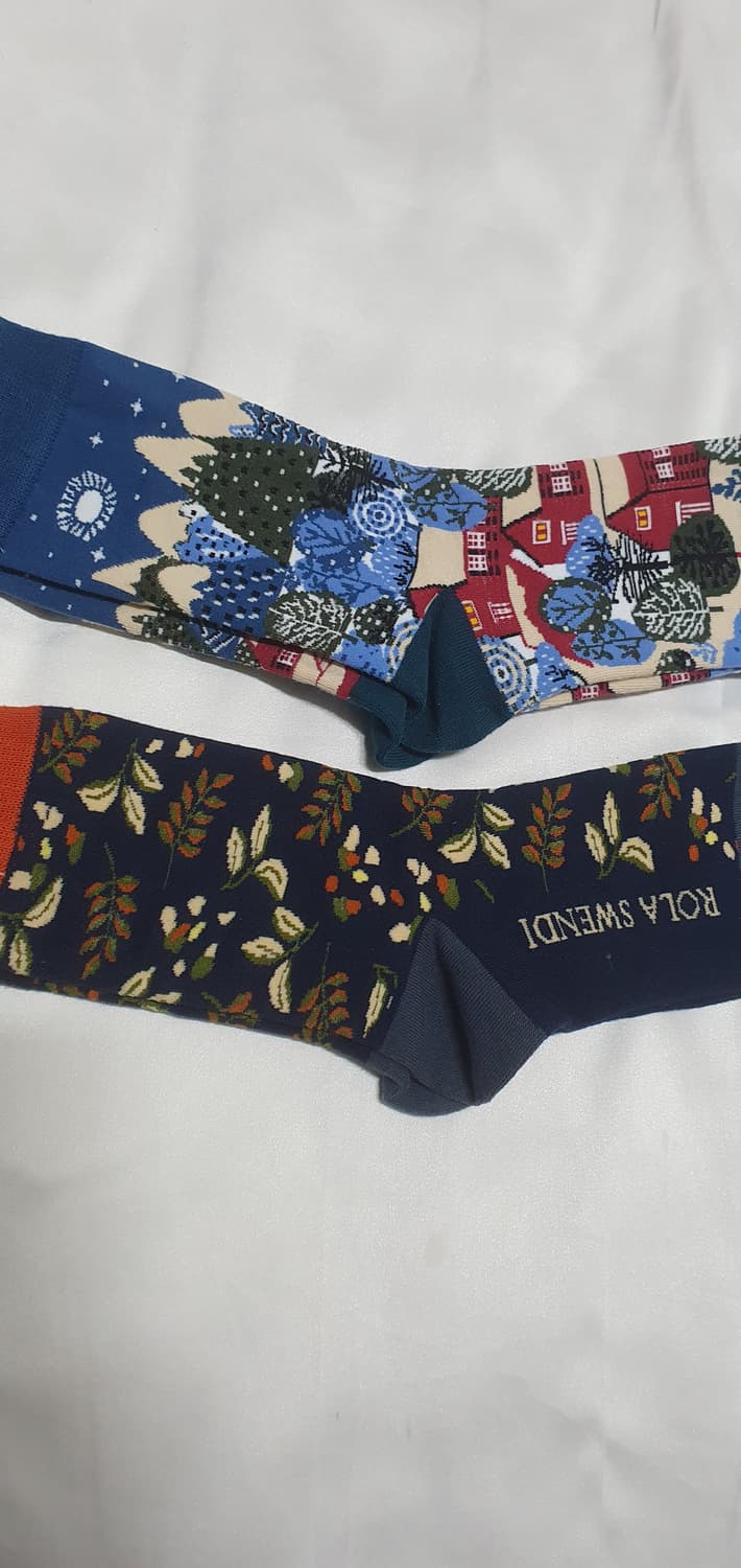 블루 집 나무패턴 양말 상품이미지7