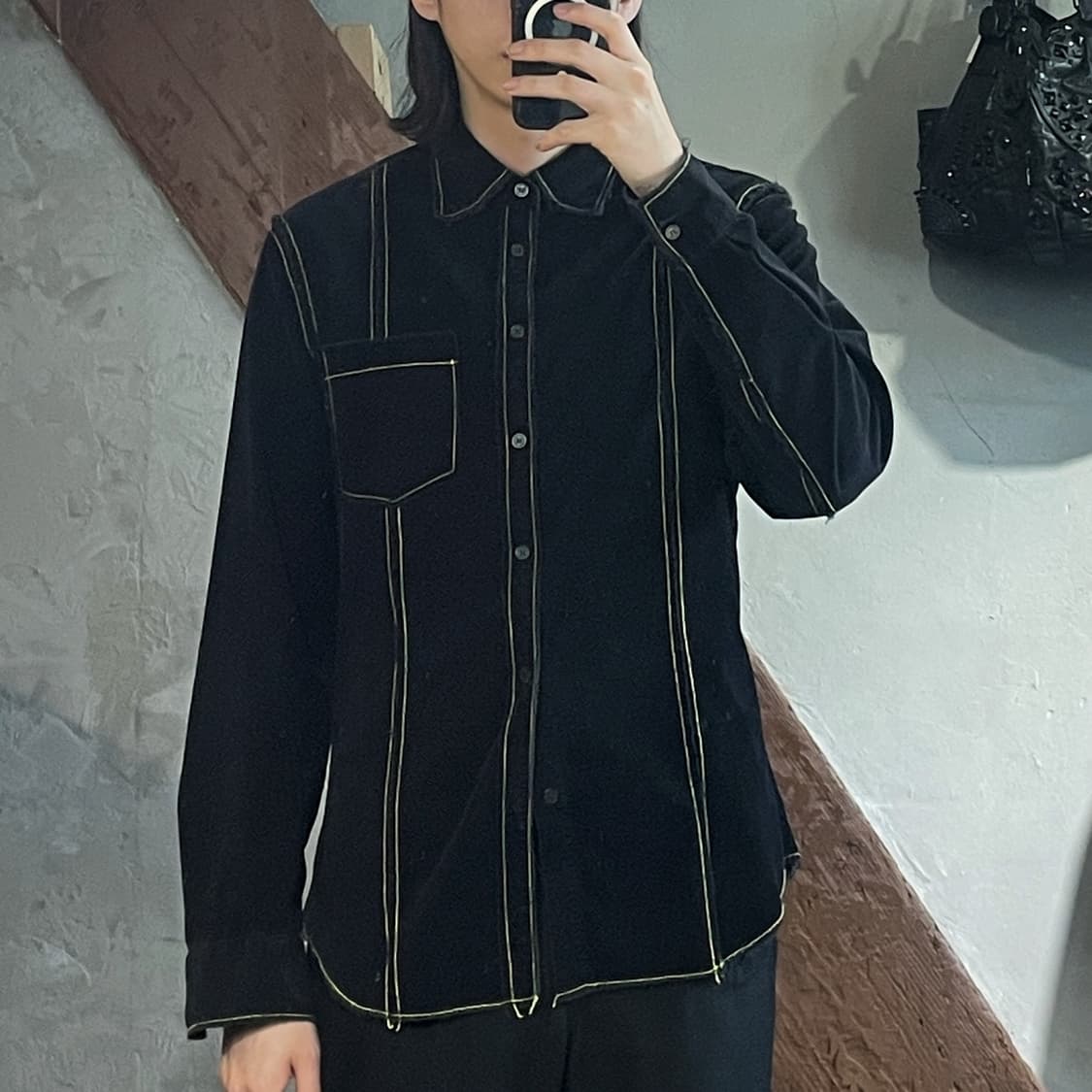 아르마니 익스체인지 옐로우 스티치 셔츠 상품이미지2