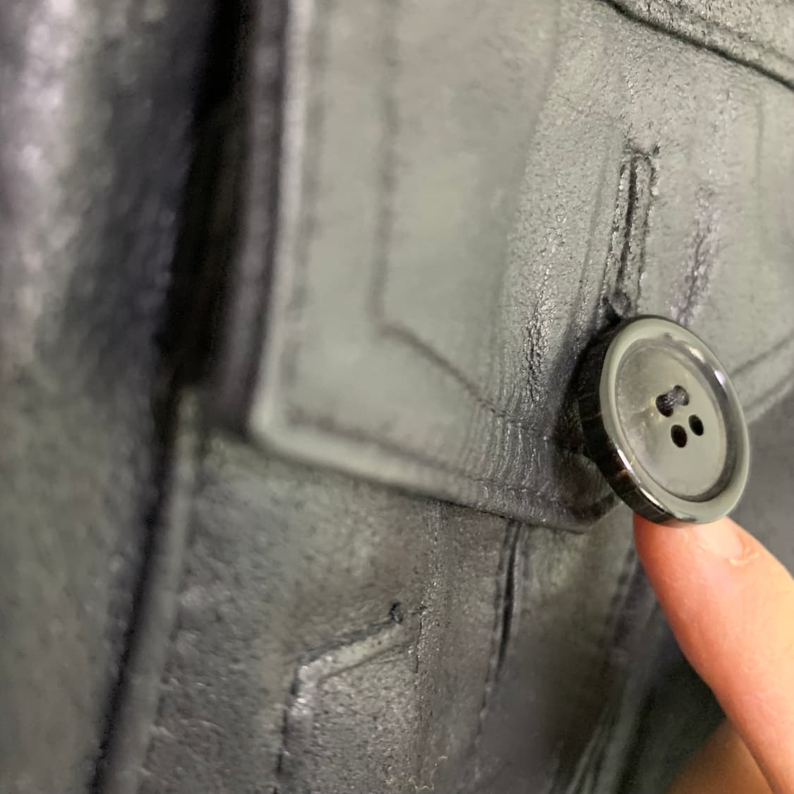 빈티지 양가죽 리얼레더 포켓 사파리 자켓 블랙 105 남녀공용 상품이미지8