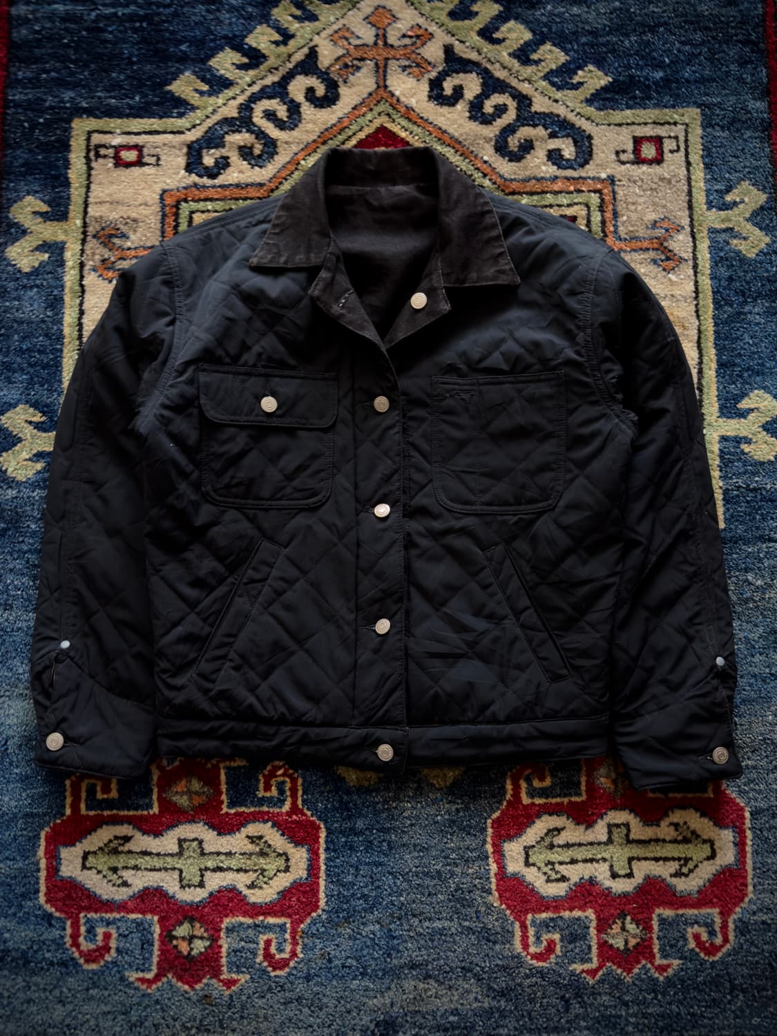 Rare 80s 90s 폴로 랄프로렌 리버시블 올블랙 덩가리 데님 자켓 상품이미지3