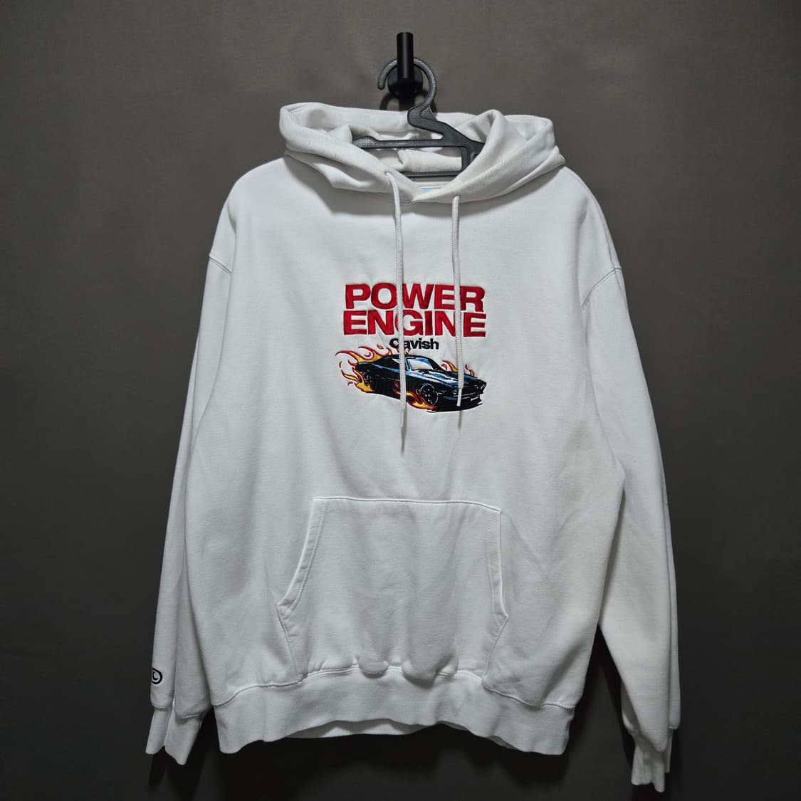 CAVISH DESIGN SELLER 파워 엔진 후드티 화이트 상품이미지1