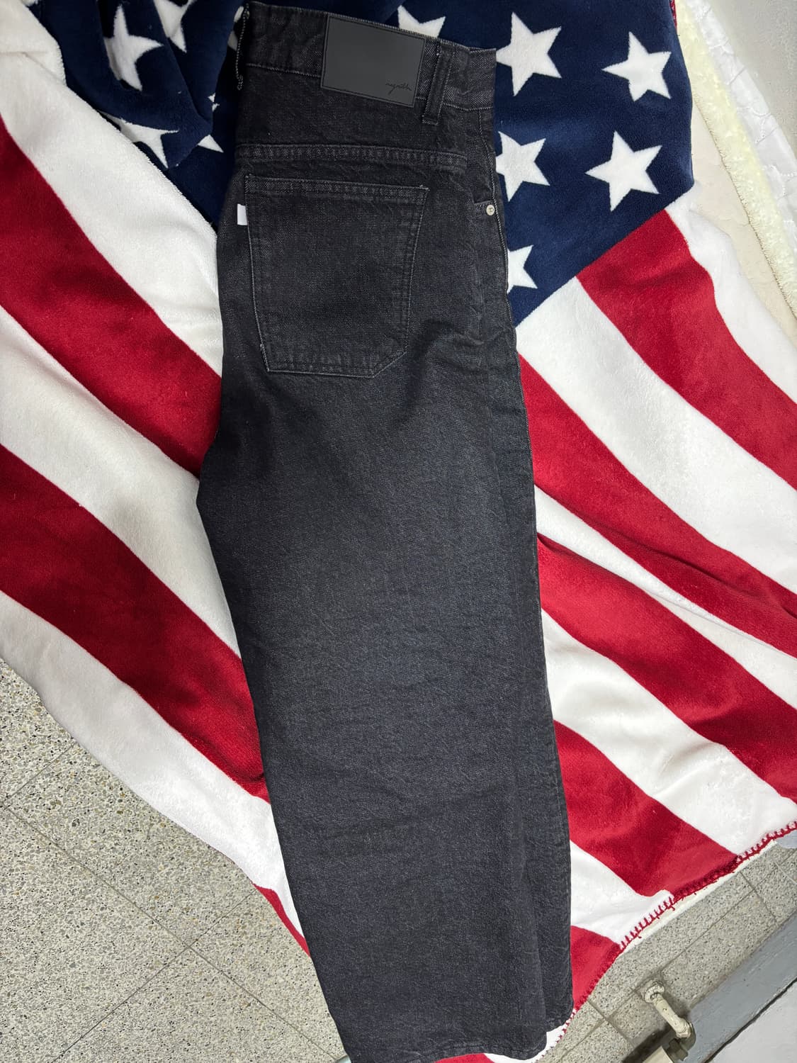 유스 와이드 데님 검정 m (short) 상품이미지2