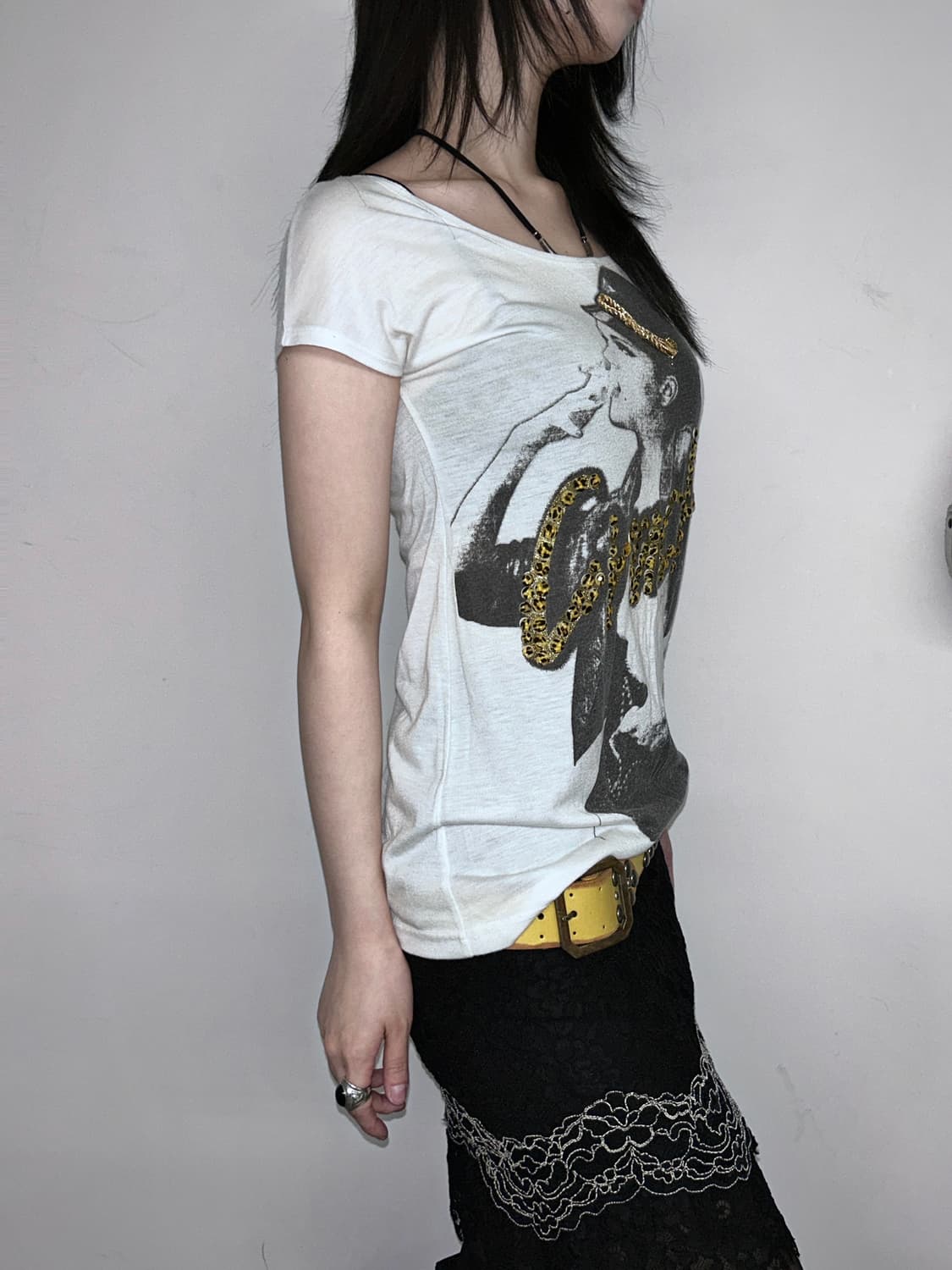 CRACK Y2k Punk Graphic Loose Neck Top 상품이미지2