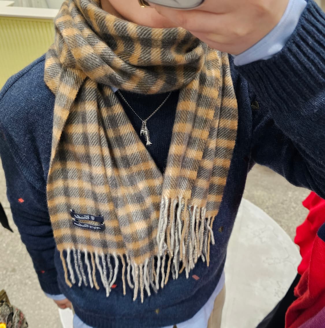 Cricket 캐시미어 체크 머플러 상품이미지1