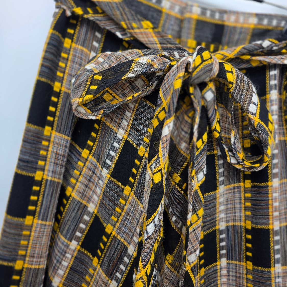 하이웨이스트 체크 롱스커트 XS 상품이미지4